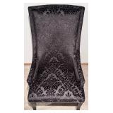 At Home Furniture Black Damask Upholstered Armchair