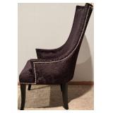 At Home Furniture Black Damask Upholstered Armchair