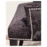 At Home Furniture Black Damask Upholstered Armchair