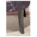 At Home Furniture Black Damask Upholstered Armchair