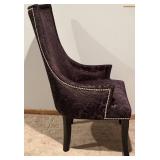 At Home Furniture Black Damask Upholstered Armchair