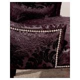 At Home Furniture Black Damask Upholstered Armchair