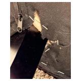 At Home Furniture Black Damask Upholstered Armchair