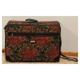 3 Piece Protocol Floral Travel Cases - Floral Tapestry, Leather Trim & Wheels