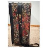 3 Piece Protocol Floral Travel Cases - Floral Tapestry, Leather Trim & Wheels
