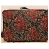 3 Piece Protocol Floral Travel Cases - Floral Tapestry, Leather Trim & Wheels