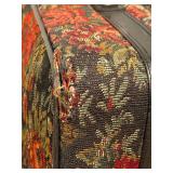 3 Piece Protocol Floral Travel Cases - Floral Tapestry, Leather Trim & Wheels