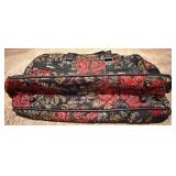 3 Piece Protocol Floral Travel Cases - Floral Tapestry, Leather Trim & Wheels