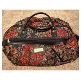 3 Piece Protocol Floral Travel Cases - Floral Tapestry, Leather Trim & Wheels