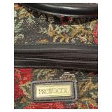 3 Piece Protocol Floral Travel Cases - Floral Tapestry, Leather Trim & Wheels