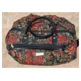 3 Piece Protocol Floral Travel Cases - Floral Tapestry, Leather Trim & Wheels