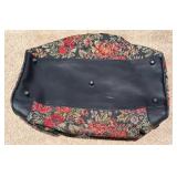 3 Piece Protocol Floral Travel Cases - Floral Tapestry, Leather Trim & Wheels