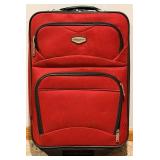 Protege 2-Piece Soft-Side Luggage Set - Red & Black with 4-Wheel Spinners