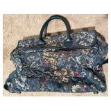 Atlantic Floral Tapestry Handbag with Teal Leather Trim & Crossbody Strap