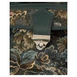 Atlantic Floral Tapestry Handbag with Teal Leather Trim & Crossbody Strap