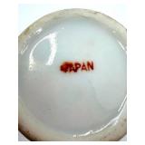 Vintage Kotani Biscuit Jar with Lid & 2 Kutani Tea Cups with Saucers & Creamer - Made in Japan Porcelain Floral  Figure Scene