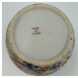 Vintage Kotani Biscuit Jar with Lid & 2 Kutani Tea Cups with Saucers & Creamer - Made in Japan Porcelain Floral  Figure Scene