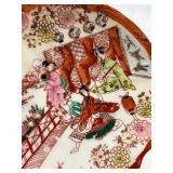 Vintage Kotani Biscuit Jar with Lid & 2 Kutani Tea Cups with Saucers & Creamer - Made in Japan Porcelain Floral  Figure Scene