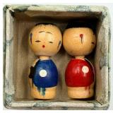 Assorted Miniature Asian Figurines & Lanterns - Buddha Statues, Maneki-Neko Cats, Kokeshi Dolls