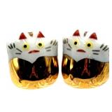 Assorted Miniature Asian Figurines & Lanterns - Buddha Statues, Maneki-Neko Cats, Kokeshi Dolls