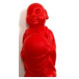 Assorted Miniature Asian Figurines & Lanterns - Buddha Statues, Maneki-Neko Cats, Kokeshi Dolls