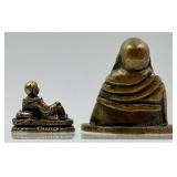 Assorted Miniature Asian Figurines & Lanterns - Buddha Statues, Maneki-Neko Cats, Kokeshi Dolls