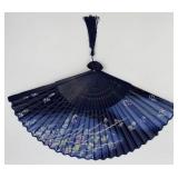 Vintage Japanese Decor Set -2 Hina Dolls & Mt Fuji Folding Screen with 3 Hand Fans