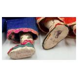 Vintage Japanese Decor Set -2 Hina Dolls & Mt Fuji Folding Screen with 3 Hand Fans