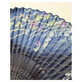 Vintage Japanese Decor Set -2 Hina Dolls & Mt Fuji Folding Screen with 3 Hand Fans