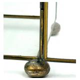 Pair of Vintage Brass Glass Display Cabinets - 3-Shelf