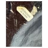 Indonesian Buddha Head Sculpture - Hand-Carved Wood with Gold Finish & Red Accent