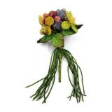 Holley Ross 22K Gold Swan Vase - Beaded Floral Bouquet