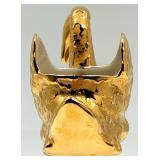 Holley Ross 22K Gold Swan Vase - Beaded Floral Bouquet