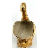 Holley Ross 22K Gold Swan Vase - Beaded Floral Bouquet
