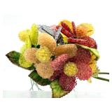 Holley Ross 22K Gold Swan Vase - Beaded Floral Bouquet