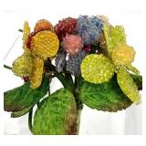 Holley Ross 22K Gold Swan Vase - Beaded Floral Bouquet