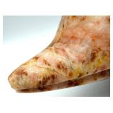 Dolphin Marble Sculpture - Pink Veined Stone - Hand Carved