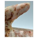 Dolphin Marble Sculpture - Pink Veined Stone - Hand Carved