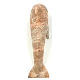 Dolphin Marble Sculpture - Pink Veined Stone - Hand Carved