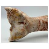 Dolphin Marble Sculpture - Pink Veined Stone - Hand Carved