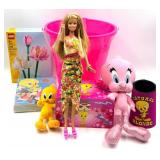 Tweety Bird Themed Lot with Plush, Pink Accessories & Lego Floral Set