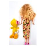 Tweety Bird Themed Lot with Plush, Pink Accessories & Lego Floral Set
