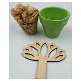 Wooden Hexagon Hanging Planters - Set of 3 with Bee Cutouts