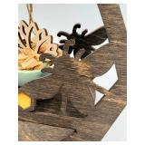 Wooden Hexagon Hanging Planters - Set of 3 with Bee Cutouts