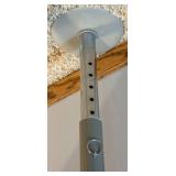 Adjustable Height Crafting Table with Light Wood Top & Four Gray Metal Legs