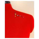 Dress Form - Adjustable Red Fabric Cover with 3 Size Dials on Stand
