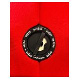 Dress Form - Adjustable Red Fabric Cover with 3 Size Dials on Stand