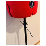 Dress Form - Adjustable Red Fabric Cover with 3 Size Dials on Stand
