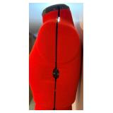 Dress Form - Adjustable Red Fabric Cover with 3 Size Dials on Stand