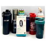 Fitbit Alta HR Heart Rate Fitness Wristband & Assorted Bottles & Travel Mugs